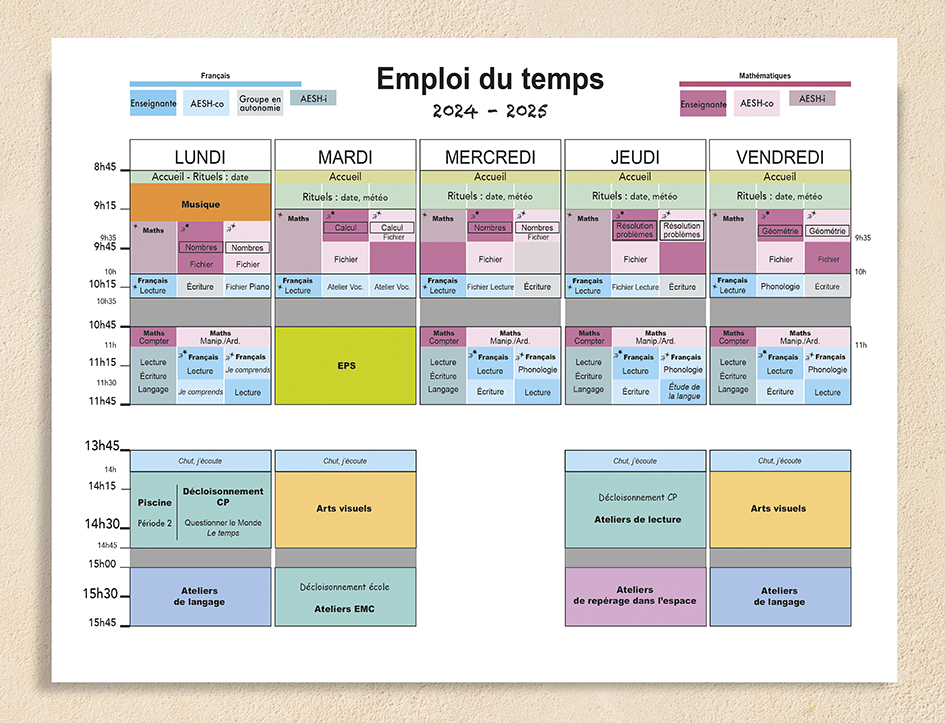 Emploi du temps modifiable