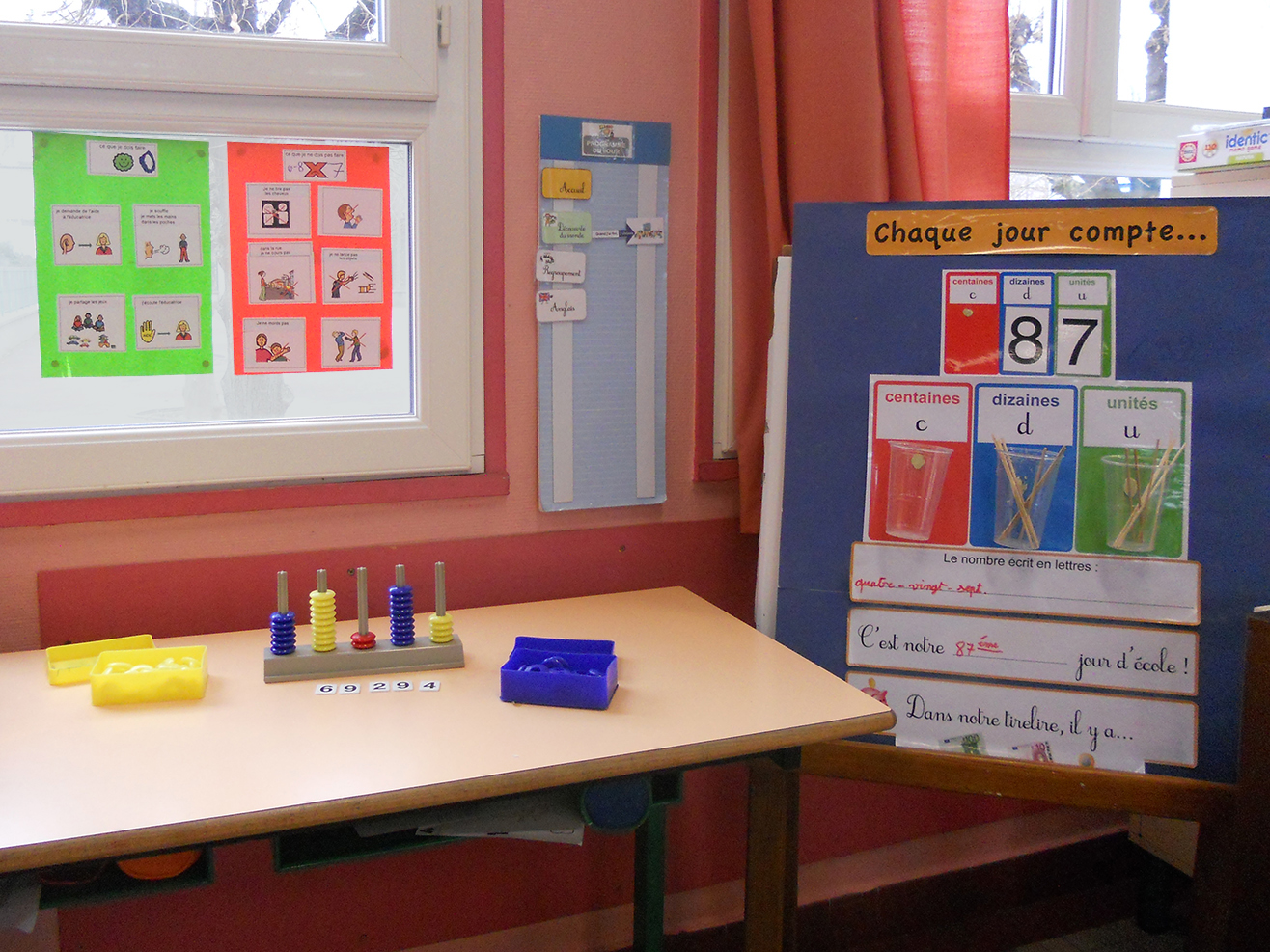 Espace individuel pour élève avec autisme