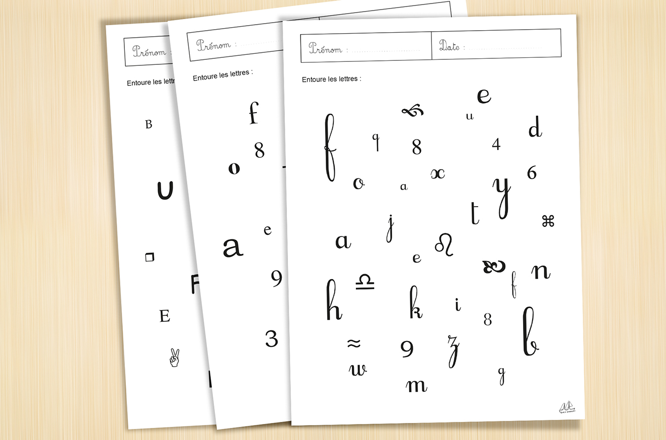 Fiche reconnaissance des lettres